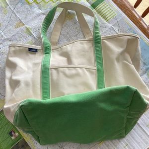 Lands End Large Open Top Canvas Tote Bag